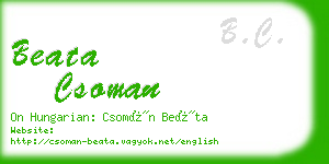 beata csoman business card